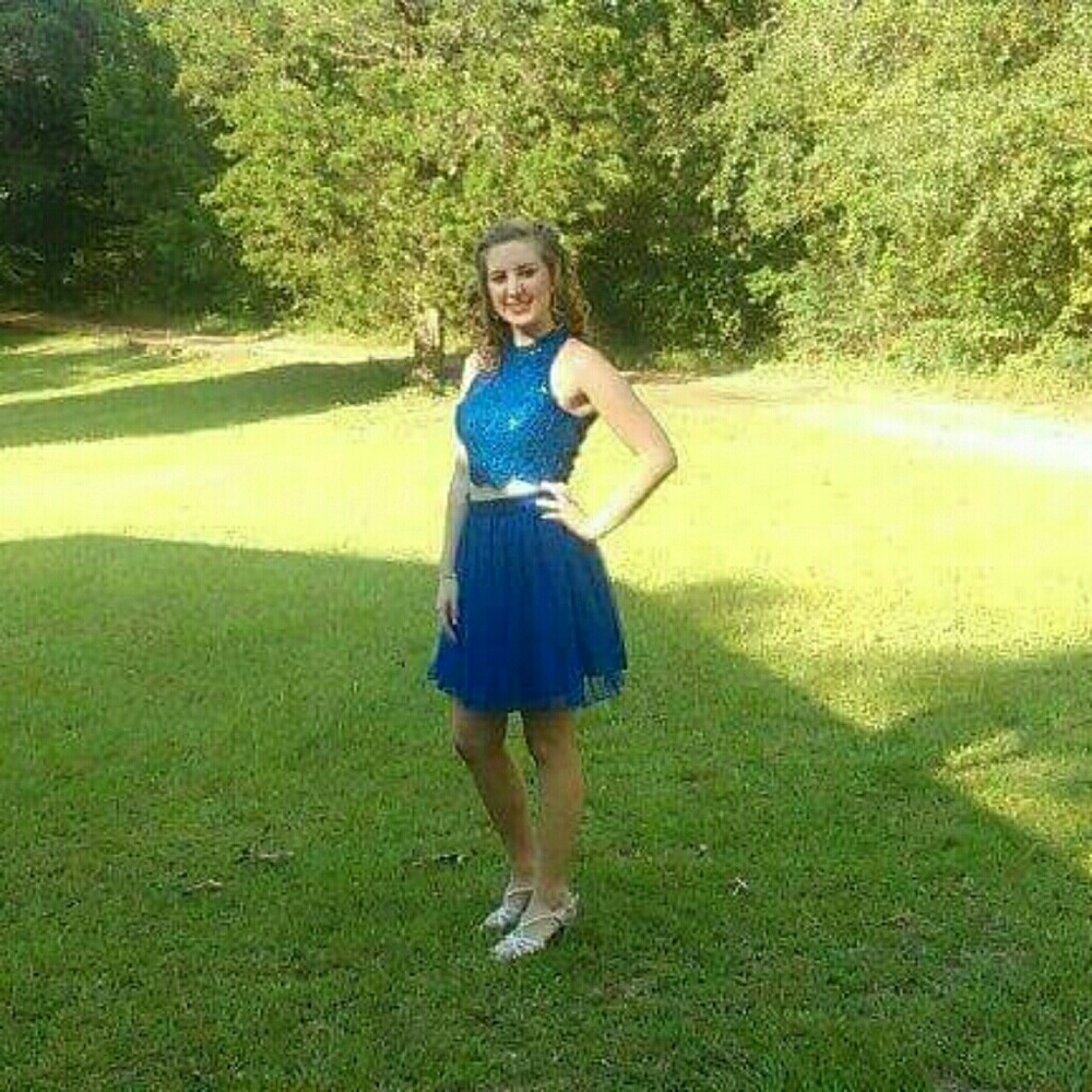 High-Neck Two-piece short Homecoming Dress